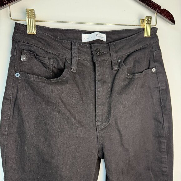 Kancan Flare Jeans High Rise Distressed Black Size 27 Petite - Picture 12 of 12